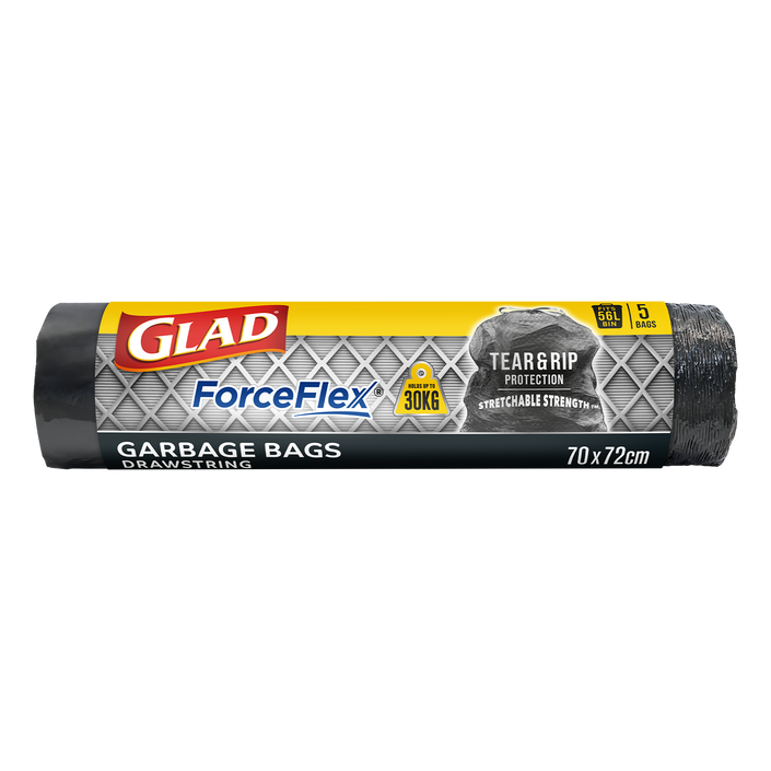 Glad® ForceFlex Garbage Bags – 56L 5pk